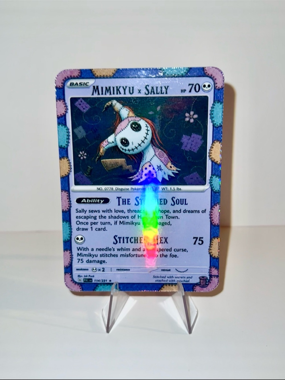 Mimikyu x Sally pokemon Collectible trading Card - nightmare before Christmas